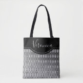 Chic Silver Harlequin gepersonaliseerde Canvas tas (Voorkant)