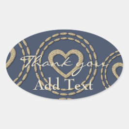 Chic Silver Heart Blue Baby shower vakantie Sticke Ovale Sticker