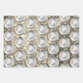 Chic Silver-kerstbal Gold Glitter Sparkles Inpakpapier Vel (Voorkant 3)