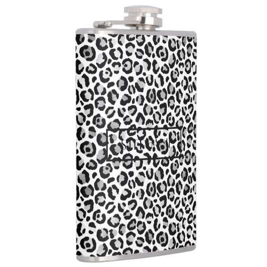 Chic Silver Leopard-afdrukken op maat Heupfles (Rechts)