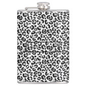 Chic Silver Leopard-afdrukken op maat Heupfles (Voorkant)