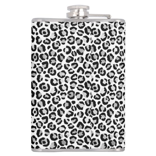 Chic Silver Leopard-afdrukken op maat Heupfles (Achterkant)