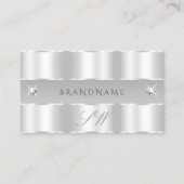 Chic Silver Light Grey Sparging Diamonds Initialen Visitekaartje (Voorkant)