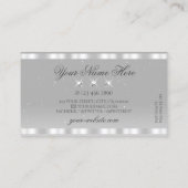 Chic Silver Light Grey Sparging Diamonds Stijlvol Visitekaartje (Achterkant)