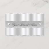 Chic Silver Light Grey Sparging Diamonds Stijlvol Visitekaartje (Voorkant)