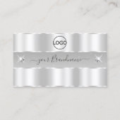 Chic Silver Light Grey Sparging Diamonds Voeg Logo Visitekaartje (Voorkant)