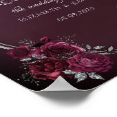 Chic Silver Lijst Bourgogne Rozen Poster (Hoek)