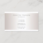 Chic Silver-look Minimalist Plain Trendy Salon Visitekaartje (Achterkant)