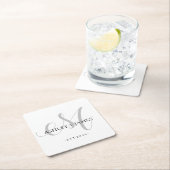 Chic Silver M Monogram de Naam van het Manuscript Kartonnen Onderzetters (Insitu)