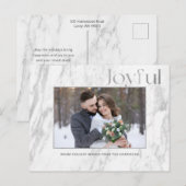 Chic Silver Marble Joyful Typography Foto Briefkaart (Voorkant / Achterkant)
