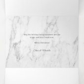 Chic Silver Marble Joyful Typography Foto Drieluik Wenskaart (Binnenkant midden)