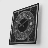 Chic Silver Medallion 2 Vierkante Klok (Hoek)