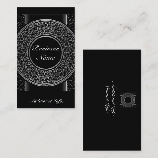 Chic Silver Medallion Visitekaartje 2 (Voorkant / Achterkant)