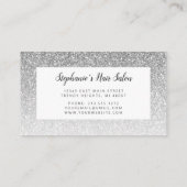 Chic Silver Ombre Glitter Monogram Hair Salon Visitekaartje (Achterkant)