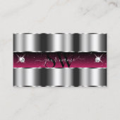 Chic Silver Pink Black Sparging Diamonds Initialen Visitekaartje (Voorkant)