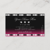 Chic Silver Pink Black Sparging Diamonds Stijlvol Visitekaartje (Achterkant)