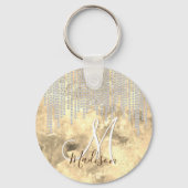 Chic Silver Rhinestone monogram Sleutelhanger (Voorkant)