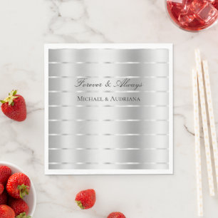 Chic Silver Ribbon bruiloft Vrijgezellenfeest Servet