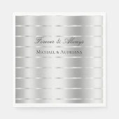 Chic Silver Ribbon bruiloft Vrijgezellenfeest Servet (Voorkant)