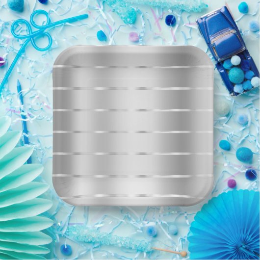 Chic Silver Ribbon Vrijgezellenfeest Papieren Bordje (Feest)