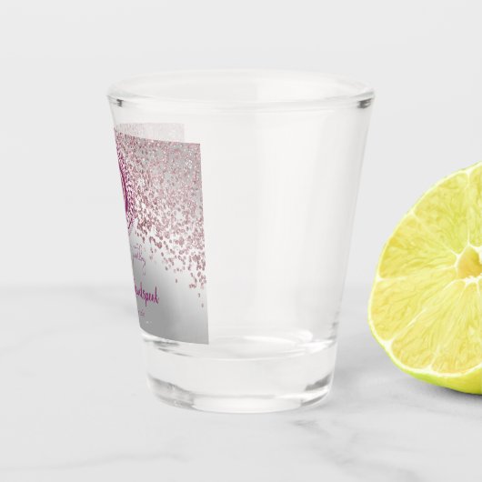 Chic Silver & Roos Gold Glitter 30e Verjaardag Gif Shot Glas (Rechts)