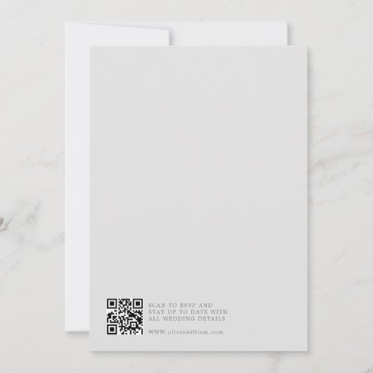 Chic Silver Script Huwelijksuitnodiging Kaart (Achterkant)