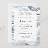 Chic Silver Sparkle Waves Verjaardag Kaart (Voorkant)