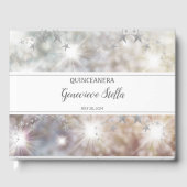 Chic Silver Stars Quinceanera Gastenboek (Voorkant)