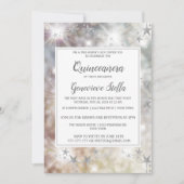 Chic Silver Stars Quinceanera Uitnodiging (Voorkant)