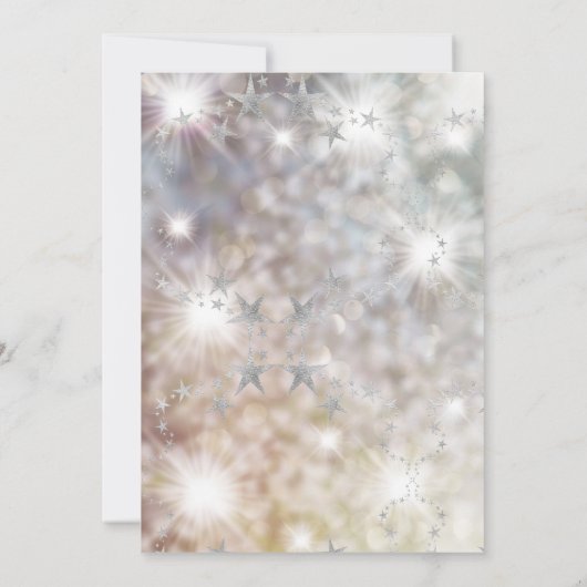 Chic Silver Stars Quinceanera Uitnodiging (Achterkant)