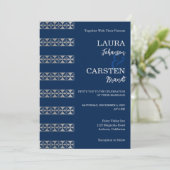 Chic Silver Stripes Wedding Uitnodiging (Staand voorkant)