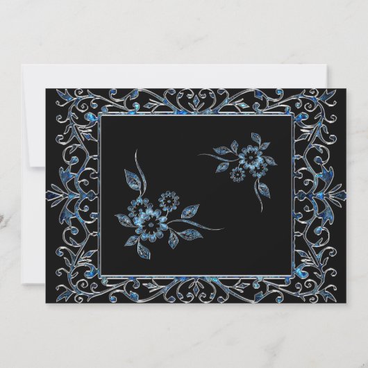 Chic  Silver Sweet 16 Uitnodiging (Achterkant)