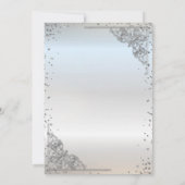 Chic Silver Tiara, Diamonds Quinceañera Kaart (Achterkant)