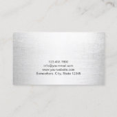 Chic Silver & Turquoise Ribbon Personal Shopper Visitekaartje (Achterkant)