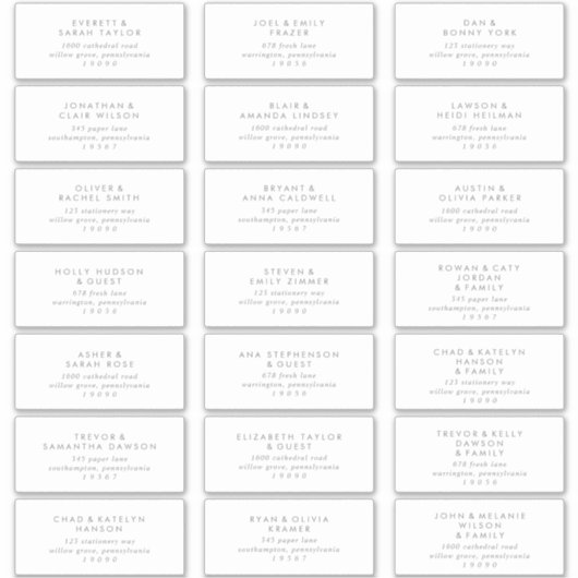 Chic Silver Typography Weddenschap Address Label (Voorkant)