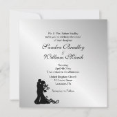 Chic Silver Wedding Uitnodiging (Voorkant)