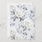 Chic Silver White Roses Floral Vrijgezellenfeest Kaart (Achterkant)