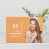 Chic Simity 2015 Photo Afstuderen Invitation Kaart (Staand voorkant)