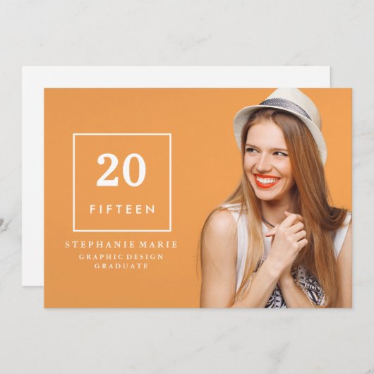 Chic Simity 2015 Photo Afstuderen Invitation Kaart (Voorkant / Achterkant)