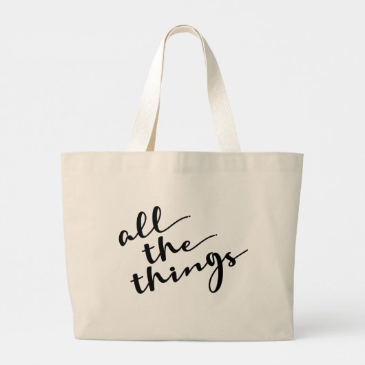 Chic Simple Alle dingen Modern Script Grote Tote Bag (Achterkant)