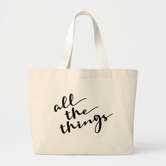Chic Simple Alle dingen Modern Script Grote Tote Bag (Voorkant)