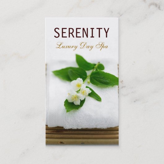 Chic Simple and Clean Spa Card Visitekaartje (Voorkant)