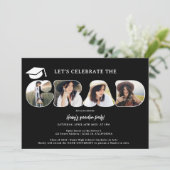 Chic Simple Black 3 afstuderen van het fotoscript Kaart (Staand voorkant)