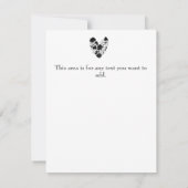Chic Simple Black en White Floral Heart Wedding Save The Date (Achterkant)