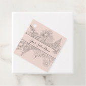 Chic Simple Blush Pink Floral Daisy Beauty Bedankjes Labels (In situ)
