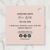 Chic Simple Blush Roze Bloemige Daisy Schoonheid Bedankjes Labels (Achterkant)