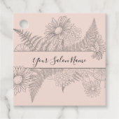 Chic Simple Blush Roze Bloemige Daisy Schoonheid Bedankjes Labels (Voorkant)