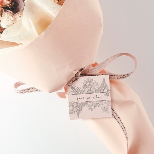 Chic Simple Blush Roze Bloemige Daisy Schoonheid Bedankjes Labels