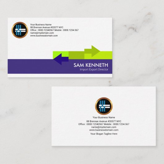 Chic Simple Distribution Arrows importeren exporte Visitekaartje (Voorkant / Achterkant)