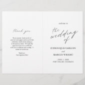 Chic Simple Elegant Budget Wedding Programme (Voorkant)